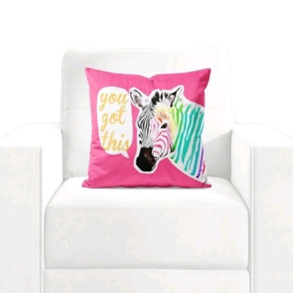 Colorful Zebra Pillow Cover - Picture 4 of 4